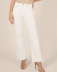 JANE Flared Jeans in Ecru Size 18