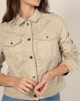 Short Macrame Jacket in Beige