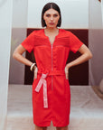 Zipped Dress in Poppy Size 10