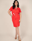 Zipped Dress in Poppy Size 10