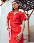 Zipped Dress in Poppy Size 10