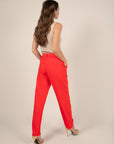 Belted Loose Trousers in Poppy Size 18