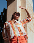 Striped Shirt in Apricot Size 14