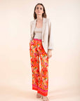 Print Wide Leg Trousers in Multi Size 6