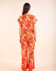 Print Wide Leg Trousers in Multi Size 6