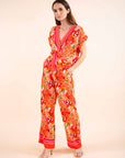 Print Wide Leg Trousers in Multi Size 6