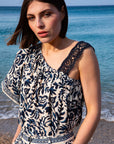 Removable Strap Top in Midnight Blue Size 12