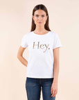 HEY Crew Neck T-Shirt in White