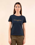 IMAGINE Crew Neck T-Shirt in Midnight Blue