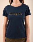 IMAGINE Crew Neck T-Shirt in Midnight Blue