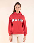 Message Hoodie in Brick Red