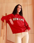 Message Hoodie in Brick Red