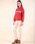 Message Hoodie in Brick Red