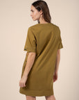 Short Dress with Patch Pockets in Mustard Size 10
