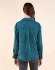 Twisted Satin Blouse in Blue