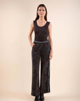 Satin Loose Trousers in Chocolate Brown
