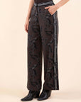 Satin Loose Trousers in Chocolate Brown