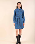 Studded Blue Denim Dress