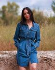 Studded Blue Denim Dress
