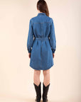 Studded Blue Denim Dress