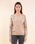 Bandana Print Jumper in Beige