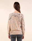 Bandana Print Jumper in Beige