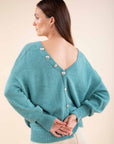 Reversible Wool Blend Cardigan in Celadon