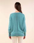 Reversible Wool Blend Cardigan in Celadon