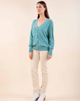 Reversible Wool Blend Cardigan in Celadon