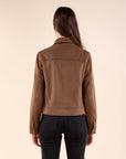 Studded Suede Jacket in Camel