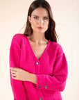 Decorative Button Cardigan in Pink
