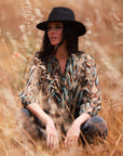 Printed Loose Blouse in Peacock