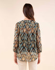 Printed Loose Blouse in Peacock