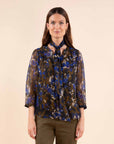 Printed Loose Blouse in Olive