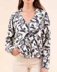 Wrap Effect Blouse in Ecru