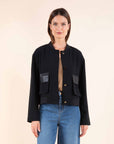Smart bomber Jacket in Night Blue