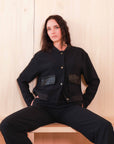 Smart bomber Jacket in Night Blue
