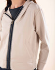 Casual Hooded Jacket in Sand