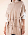 Zipped Cape in Camel