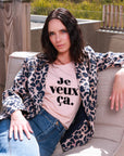 Message Crew Neck T-Shirt in Powder Pink