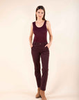 Straight Trousers in Burgundy