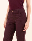 Straight Trousers in Burgundy