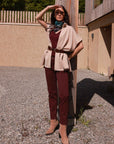 Straight Trousers in Burgundy