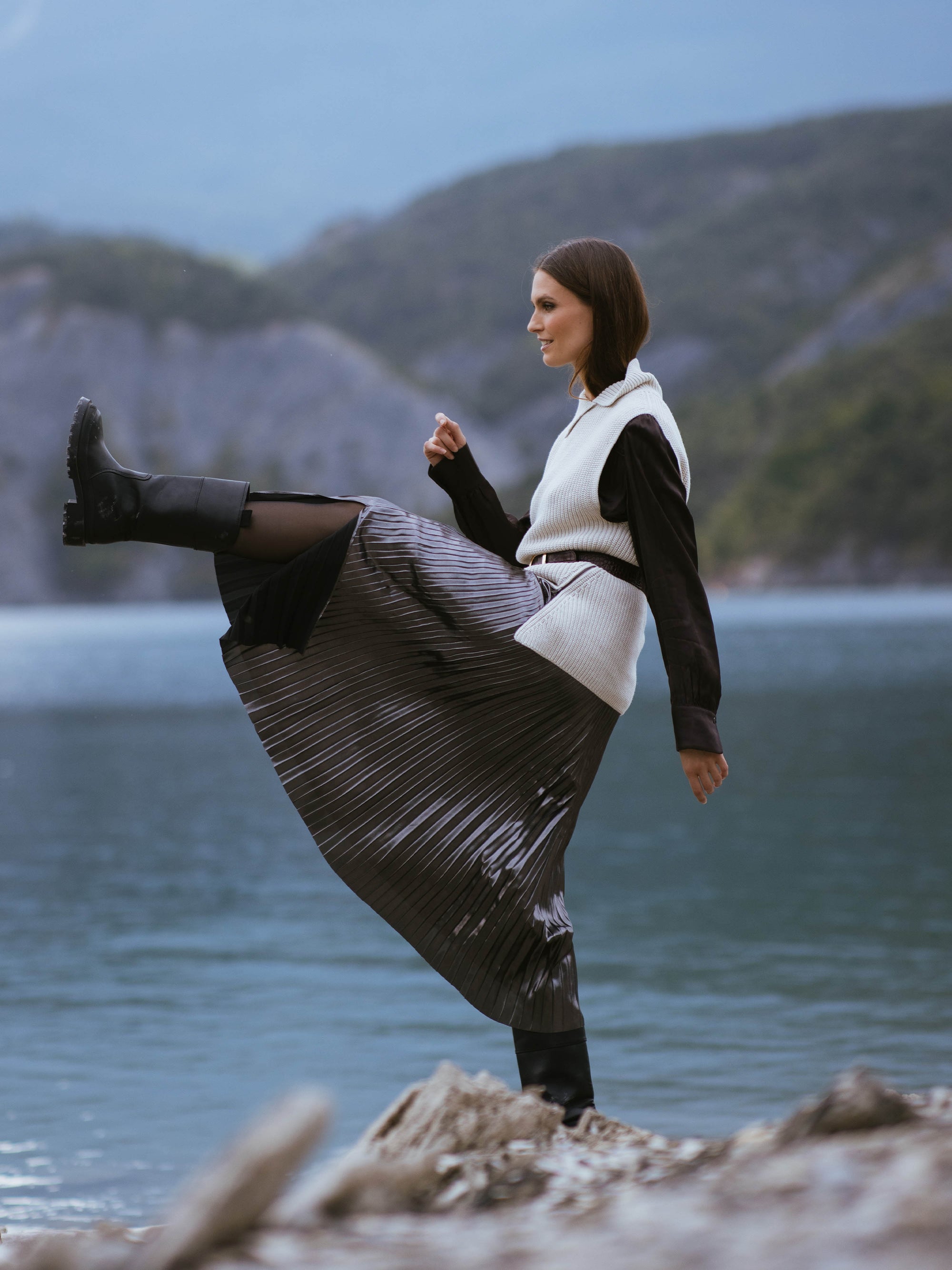 Long Pleated Skirt