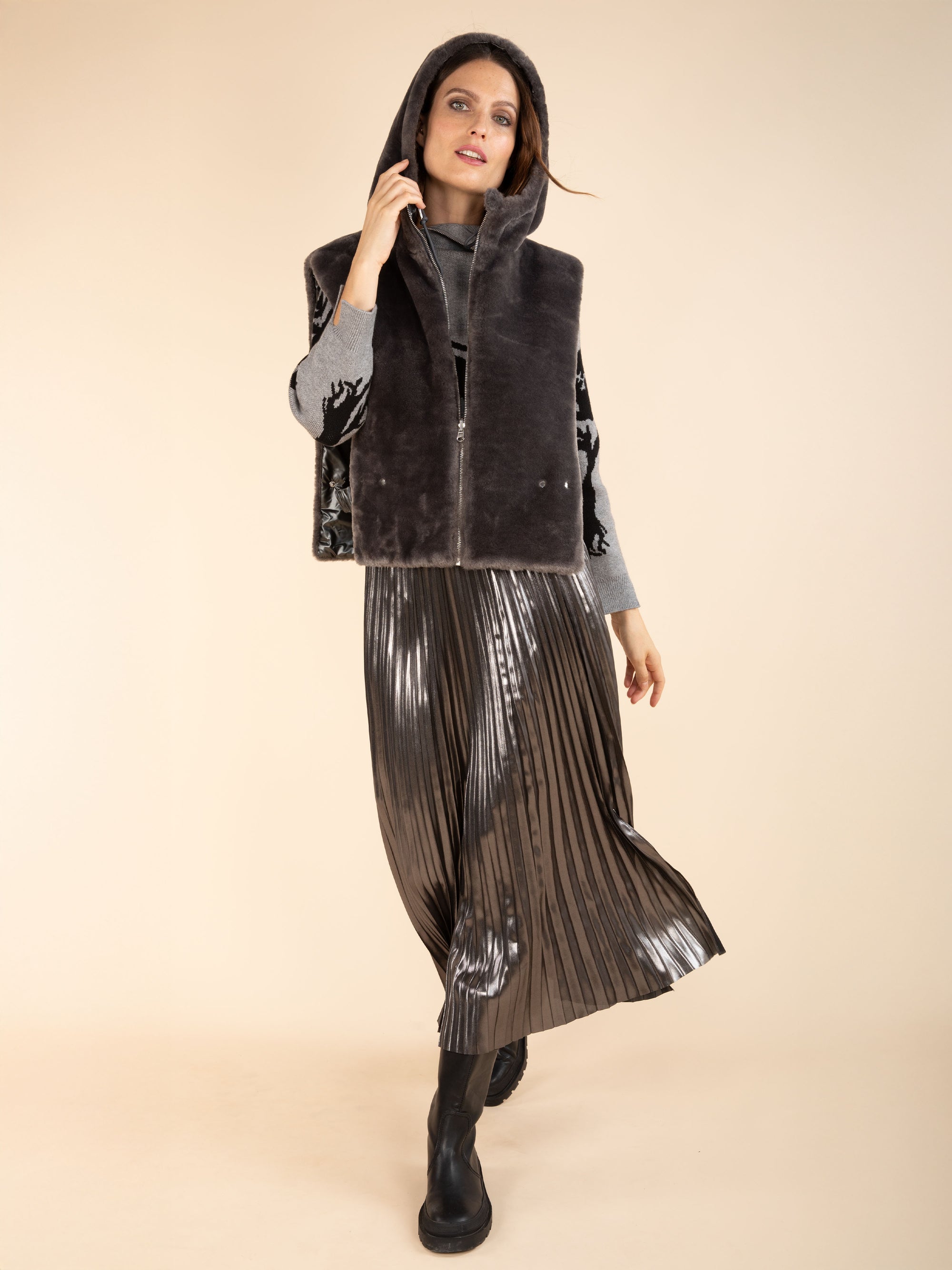 Long Pleated Skirt