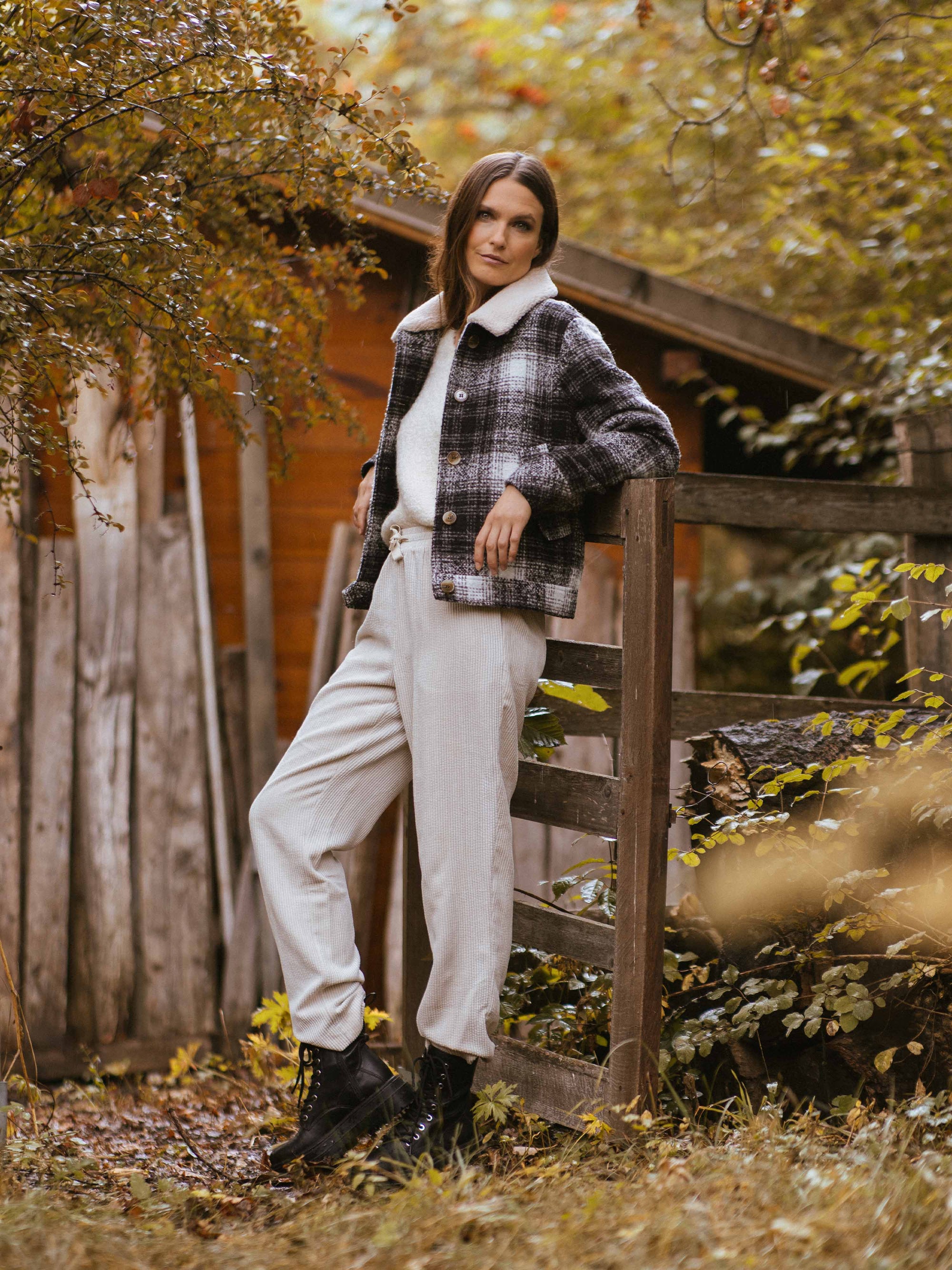 Short Checked Jacket