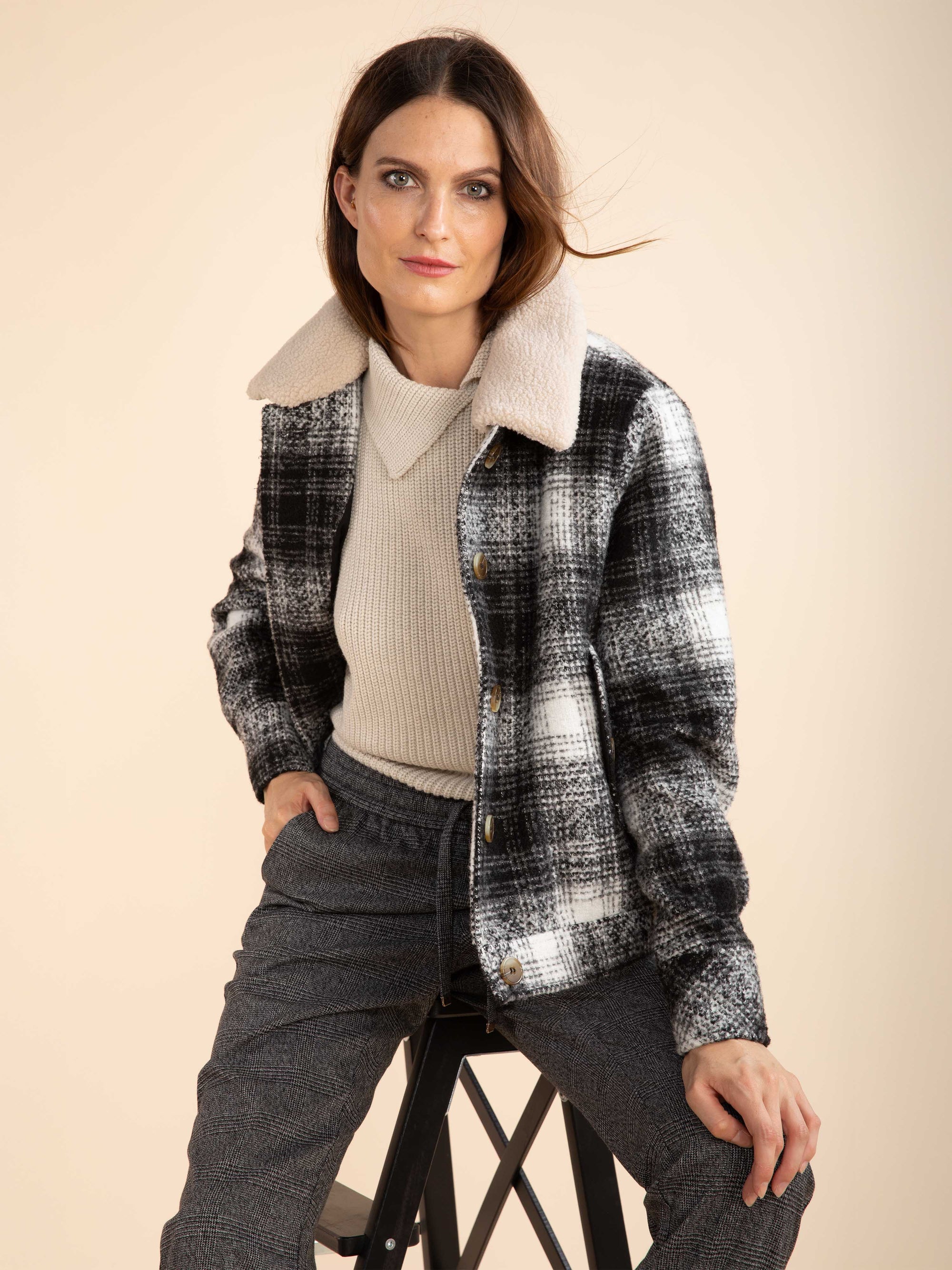 Short Checked Jacket