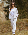 Drawstring Corduroy Trousers in Latte