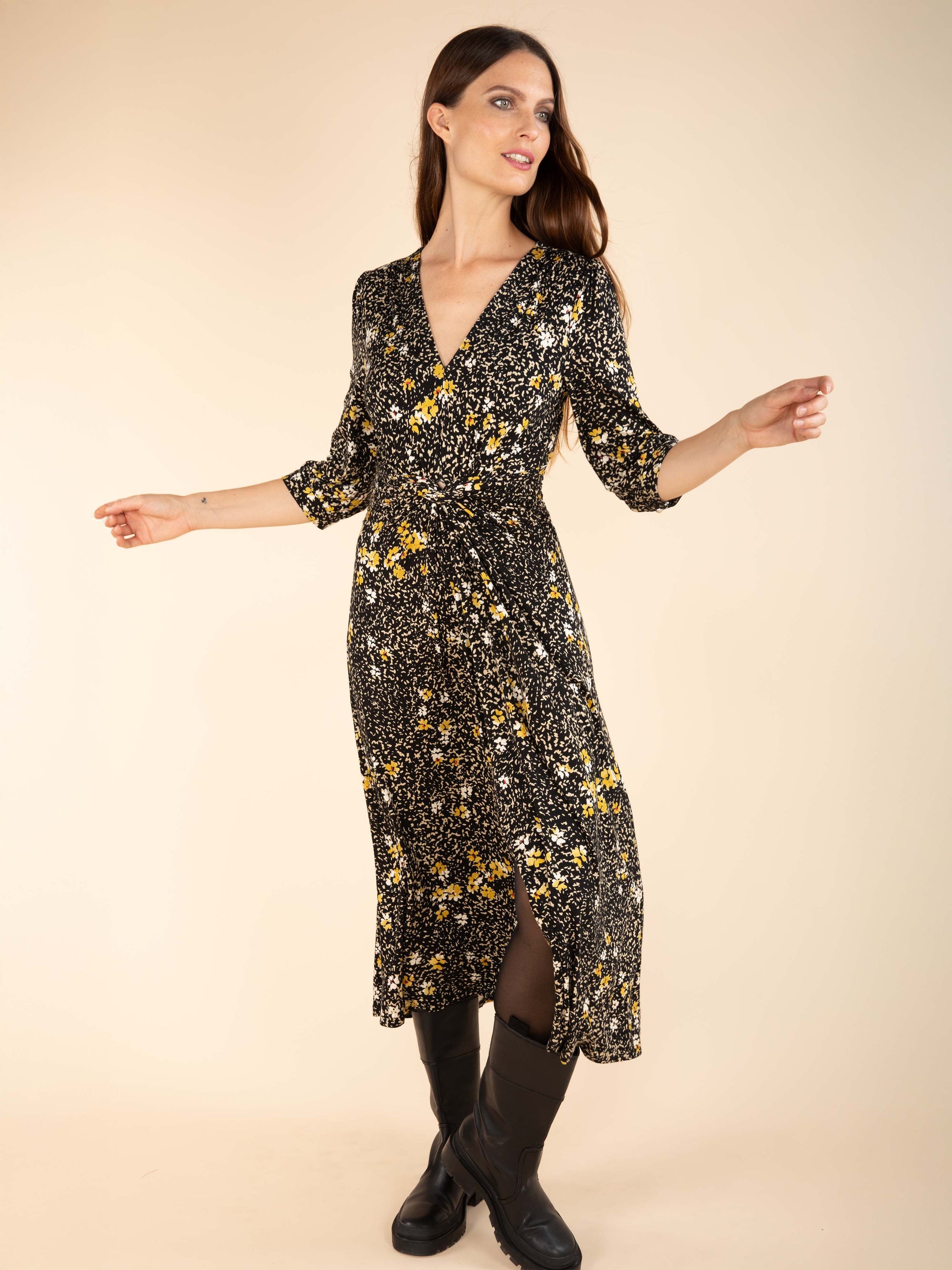 Long Printed Jersey Dress