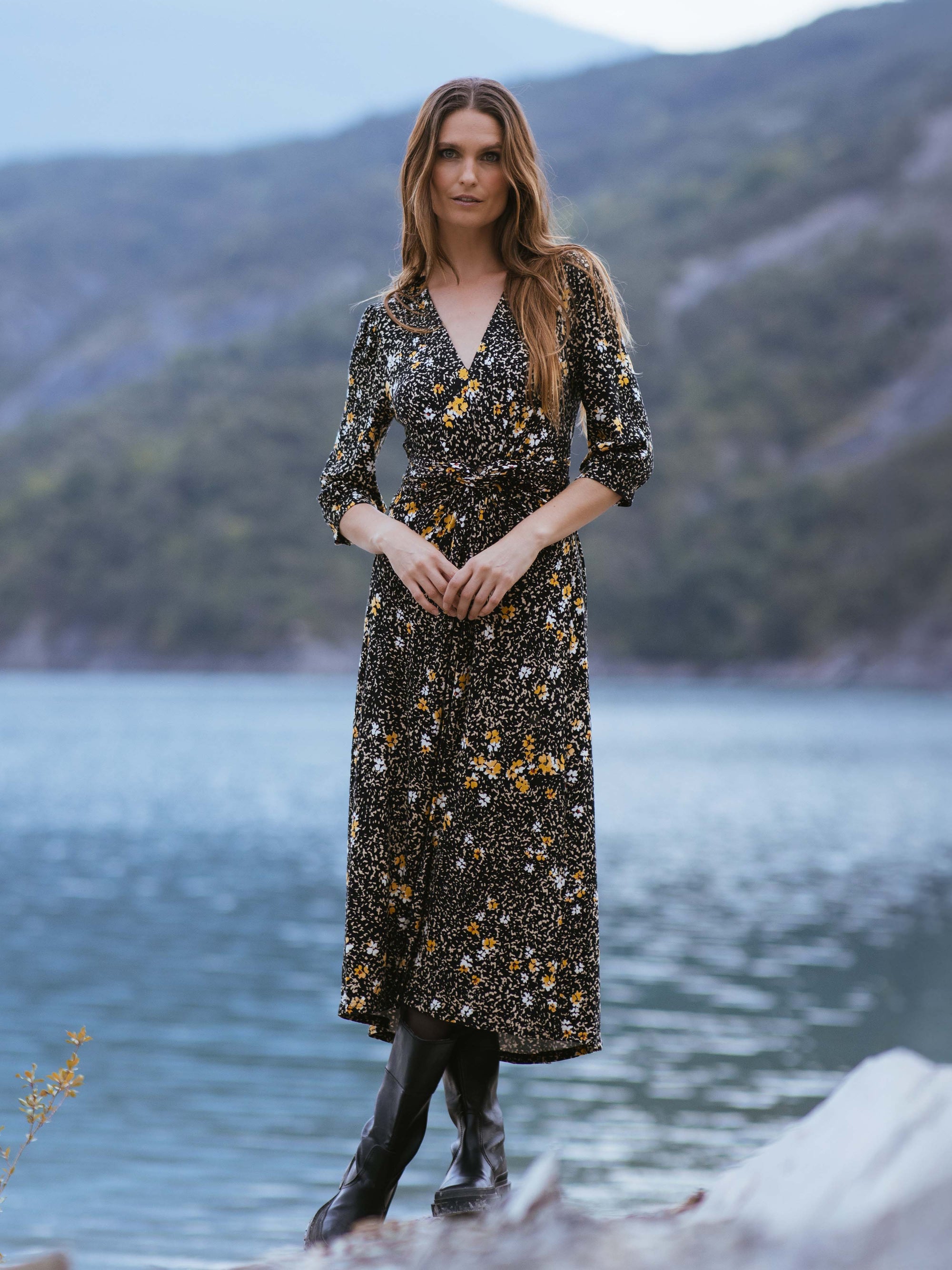 Long Printed Jersey Dress